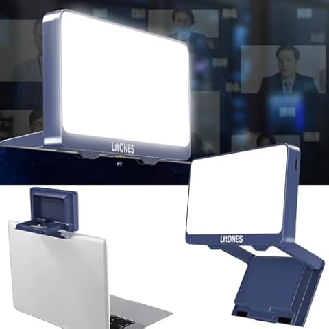 Portable Business Video Conference Lighting, Foldable Webcam Light with Adjustable Brightness & Color Temp for Video Call Conferencing, Zoom Meeting, Work from Home, Hybrid Working etc. Cover