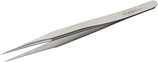 Weller Erem M5S Stainless Steel Straight Fine Mini Point Anti Magnetic Tweezer, 3.25