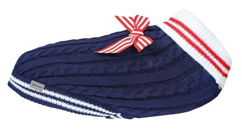 Pull pour chien col haut bleu taille M avec trou de laisse - 2