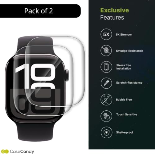 Image of BIGFACE Casecandy - [Pack of 2 Screen Protector Guard For Apple Watch 46mm Series 11 /10 | HD Screen Guard for Apple Watch Series 10 / Series 11 46mm - HD /Easy Installation Kit