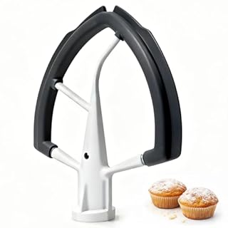 Flex Edge Beater Compatible with KitchenAid 5.5-6 Quart Bowl-Lift Stand Mixers, 6QT Paddle Attachment Replacement with Silicone Scraper, Heavy Duty Mixer Accessories, Dishwasher Safe