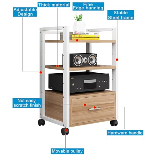 Support multimédia à roulettes universelles et étagère d'angle modulable - 3