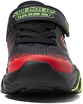 Skechers Kids Boy's Flex-Glow Bolt Sneaker, Black/Red, 5 Big Kid | Image 5