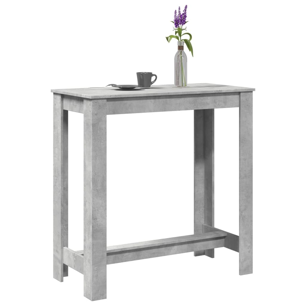 Tavolo da Bar Grigio Cemento 102x50x103,5 cm in Truciolato | Mobile alto per cucina o soggiorno, ideale per aperitivi e pasti veloci, con struttura stabile in truciolato.
