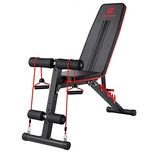 GymCope Weight Bench, Adjustable Strength Training Workout Bench for Full Body, Foldable Utility Incline Decline Bench for Home Gym