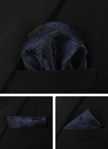 Image of Paisley Floral Mens Tie Formal Necktie Pocket Squares Ties Clips Cufflinks Classic for Men Set