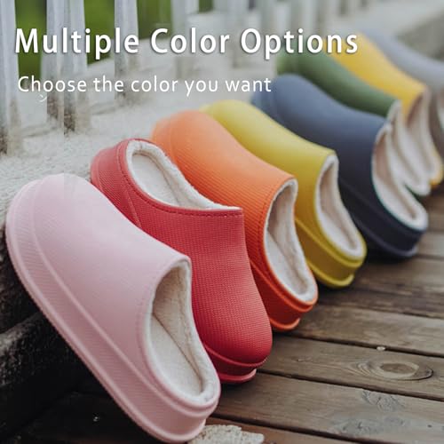 Winter House Slippers for Women and Men, Warm Plush Waterproof EVA Slippers, Cozy Soft Comfy Slip-on House Shoes2
