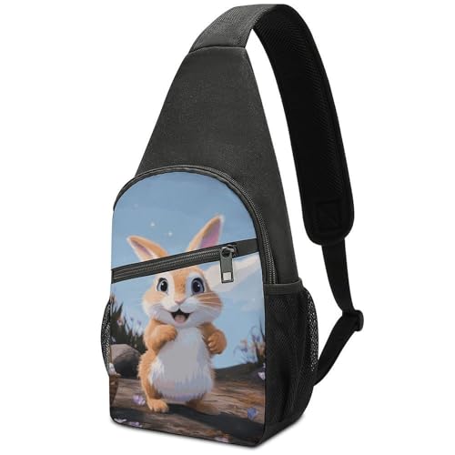 Morrales de Senderismo Sling Bag Cartoon Rabbit miniatura 1