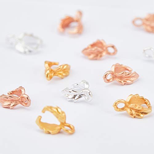 Chgcraft 180Pcs Alloy Leaf Shaped Pinch Bails 3 Colors Connector Metal Clip Pendant Clasp For Jewelry Making Diy Necklace Bracelet #TOP4