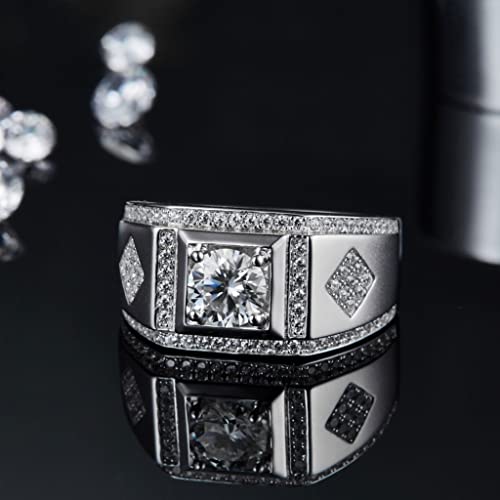 Jomoon Personalized Wedding Rings For Men,Father Day Ring,925 Sterling Silver,10K,14K,18K Custom Engraving Rings Birthday Jewelry Father Gifts, Birthstone Rings With Father Day Birthday Gifts For Men #TOP3