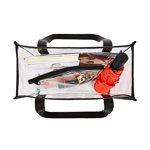 May Tree Clear Tote Bag, Clear Bag Stadium Approved + Clear Purse, Great For Sports Games, Work, Security Travel, Stadium Venues Or Concert (Black) #TOP3