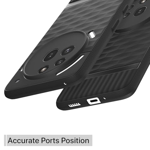 Image of Pikkme Back Cover for Nothing Phone 3a Pro 5G Soft Grip 3D Hexa Cube Texture Silicone Bumper Case (Black)
