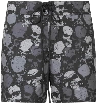 Killstar Sepulture Swim Shorts Skull Mens Drawstring Goth Grunge Punk-S Black