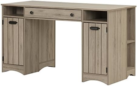 South Shore, Rustic Oak Artwork Craft Table with Storage