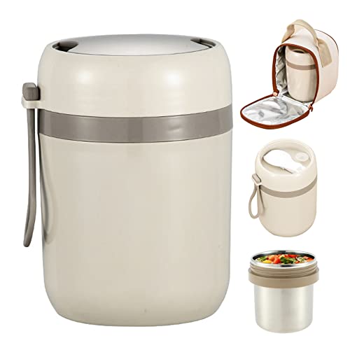 Jarra de comida aislada de 500 ml antiderrames con cuchara plegable para sopa y guisados 2