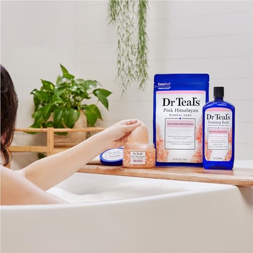 Dr Teal's Pink Himalayan Salt Body Scrub, Restore & Replenish with Pure Epsom Salt & Essential Oils, 16 oz (Pack of 3) - image 6