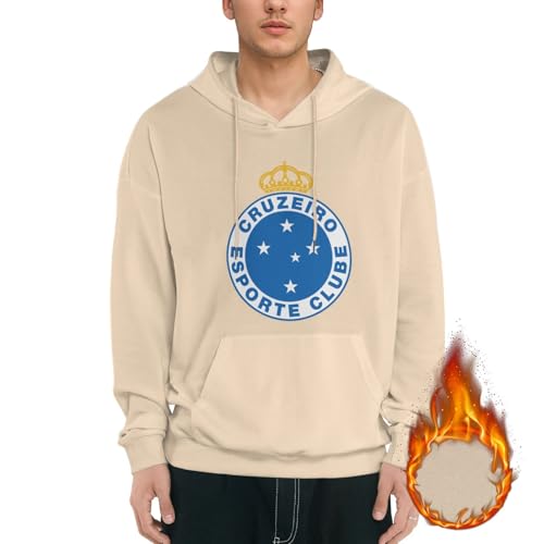 Esporte Clube Vitria Men's Hoodie Sports Fan Sweater Apricot Pullover Hoodie with Pockets2