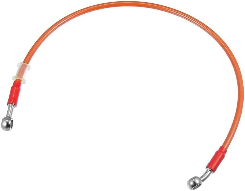 Brake accessories 50cm-230cm 28° 0° Motorcycle Hydraulic Brake Line Oil Hose Pipe Stainless Steel Braided Cable 10mm Inner Diameter Orange
