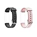 Lintelek Replacement Bands for Fitness Tracker, Replacement Straps, Adjustable Wristbands for Activity Tracker, ID115U or ID115UHR Smart Bracelet Sets for Men Women and Kids (Dark-Pink)