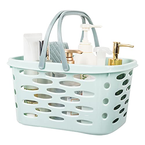 JiatuA Portable Shower Caddy Basket with Handles Plastic Baskets Organizer Storage Bins for Bathroom Dorm Kitchen Bedroom, Green