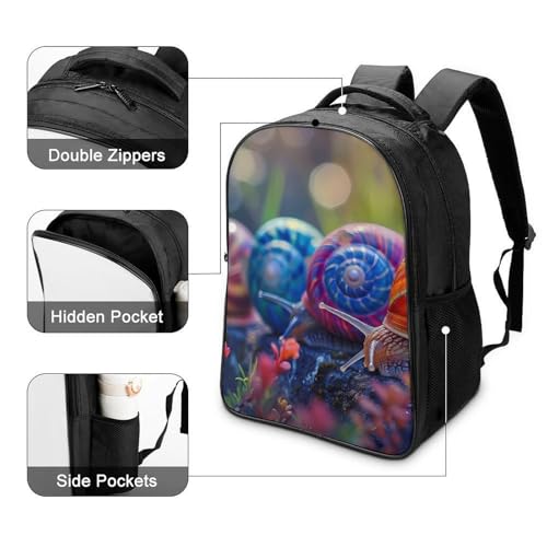 Spring Snails Funny 16 Inch Backpack for Men Women Casual Daypack with 2 Compartment for Travel Work4