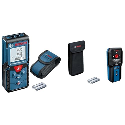 Bosch Professional Medidor láser de Distancia GLM 40 & Bosch Professional Detector de Pared GMS 100-23