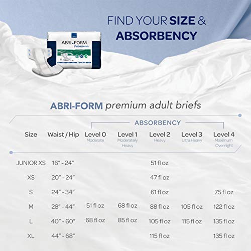 Abena Abri-Form Premium Incontinence Briefs, Level 0, (Medium To Large Sizes) Medium, 104 Count #TOP6