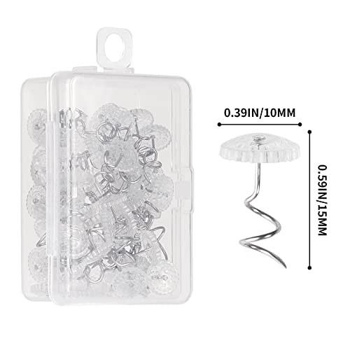 Vaincre 60Pcs Upholstery Tacks - Bed Skirt Pins Or Holders Clear Head Upholstery Pins, Headliner Pins Twist Fabric Pins For Slipcovers And Bedskirts #TOP1