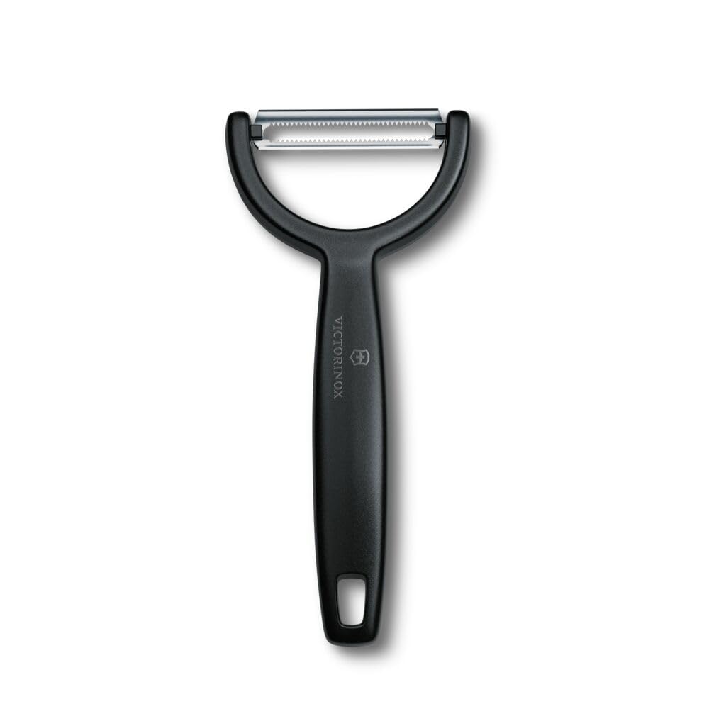 Victorinox Swiss Classic Coltello e pelaverdure, 2 pezzi, Lama extra-affilata, per frutta e verdura, Acciaio inossidabile, Nero