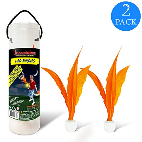 Jazzminton Paddle Ball Game Extra Led Birdies, Led Or Light Up Shuttlecock - New And Improved Leds - Use For Pickle Ball Or Any Wooden Paddles For A Fun Night Time Game #TOP3