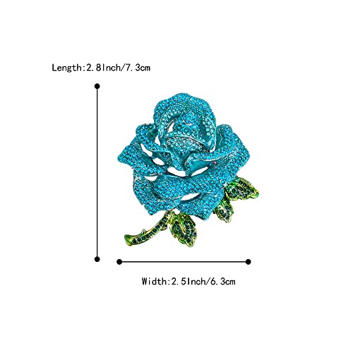 Image of BriLove Women's Austrian Crystal Rhinestones Rose Flower Brooch Pin for Party Prom