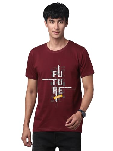 Image of ADRO Men's Graphic Printed 100% Cotton T-Shirt - Regular Fit, Printed T-Shirts for Men