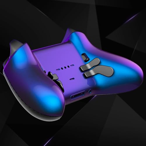 Image of eXtremeRate Replacement Bottom Shell Case for Xbox Elite Series 2 Controller, Chameleon Purple Blue Back Housing Shell Cover for Xbox Elite Series 2 Core Controller Model 1797 - Without Controller