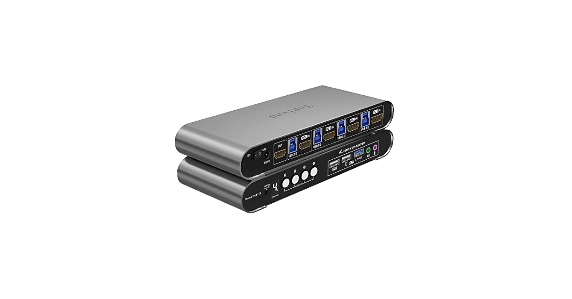 Terived TH41-3 KVMスイッチ Amazon.com: HDMI KVM Switch 4 in 1 Out with Hotkey Mouse