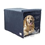 My Doggy Place Large Dog Crate Cover, 48' x 30' x 33' Charcoal - Machine Washable Dog Kennel Cover with 4 Corner Zippers - Ultra Absorbent Warm Microfiber Chenille Fabric Crate Covers for Dog Cages