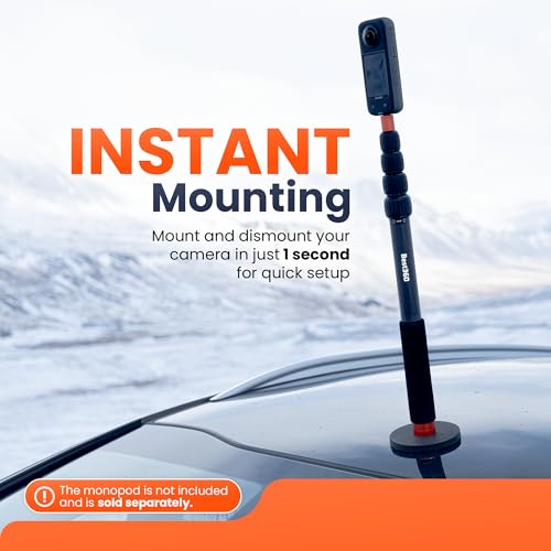 Image of Magnetic Camera Mount And 10CM Aluminium Spacer For 360 Action Camera, Car Mount, Compatible With Insta360 X4, X3, ONE X2, RS, RS 1-INCH, ONE X /Ricoh Theta X, Z1 /Kandao Qoocam 3 Ultra