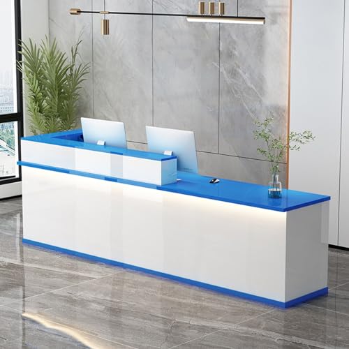 Moderno tavolo da banco a LED con serratura, design aperto, spazioso tavolo da banco per ufficio e recept con illuminazione statistica, perfetto per le aziende