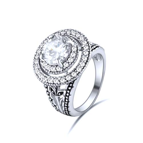 Bague argent 925 femme Quiges pour sublimer vos soirées et tenues rétro chic