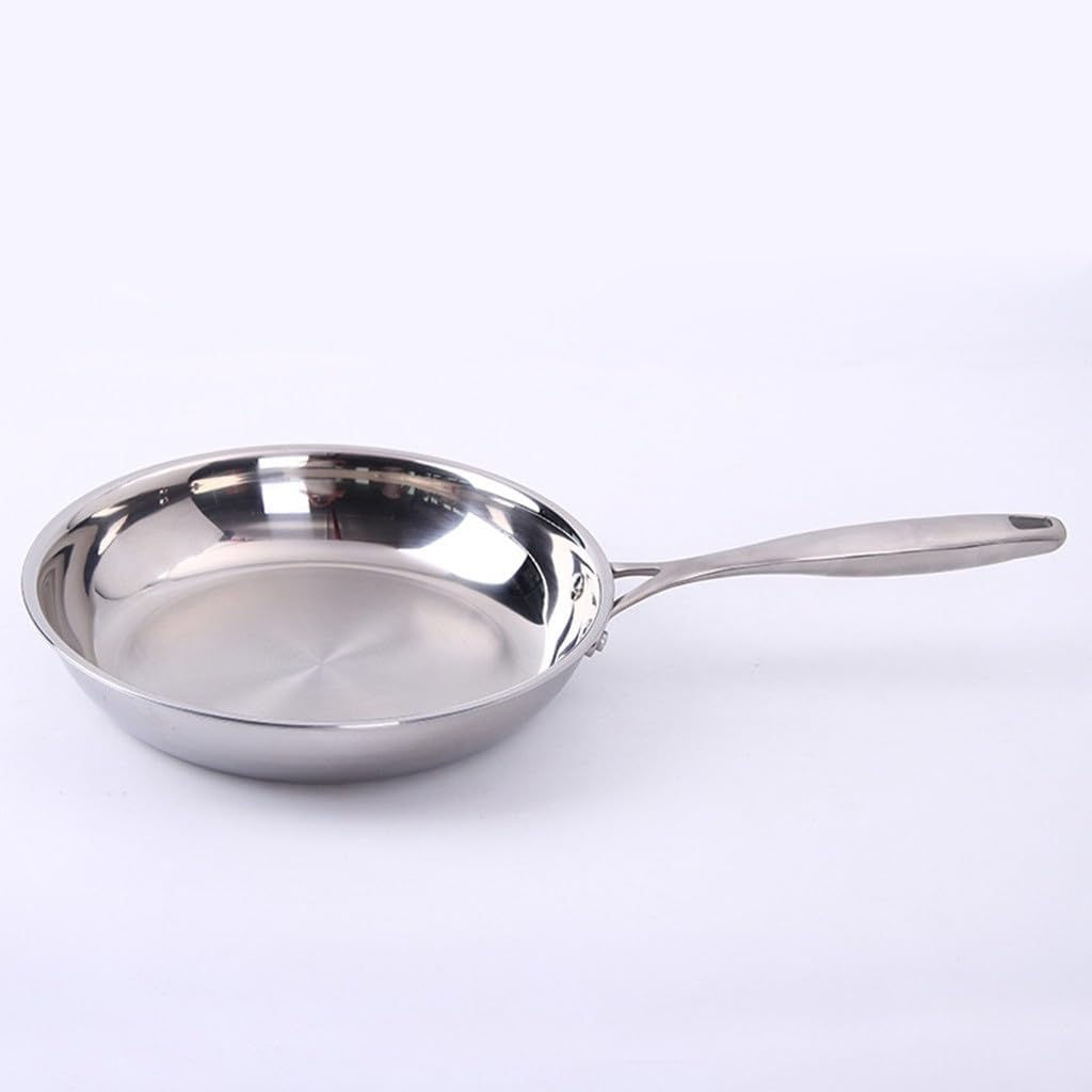 Household 304 Stainless Steel Frying Pan with No Lampblack Non-stick Without Coating