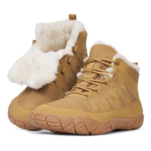 RUYI Winter Barfußschuhe Damen Herren Barfussschuhe Warm Gefüttert Winterschuhe Wasserabweisend...