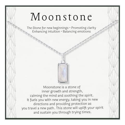 HOPE LOVE SHINE New Beginnings Rainbow Moonstone Sterling Silver Necklace for Women - Meaningful Jewelry Gifts for Her Cover
