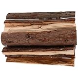 BUGUUYO 10 Piezas de Troncos Decorativos de Madera Seca con Corte Exterior 22 CM para Chimeneas Interiores y Exteriores Fogatas y Decoración Rústica de Jardín