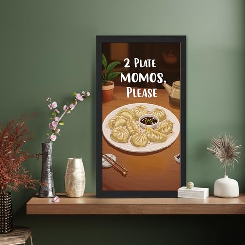 Image of NoWorries Wall art framed painting food posters for cafe decor (Synthetic wood frame) inch300 GSM premium art HD prints inch Wall painting for Home & Kitchen Decor (Pattern illustration)( Set of 1, Framed Painting) (BLACK, ART-4, 10X19INCHES)