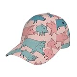 Gorra de béisbol dálmata para hombres y mujeres con banda ajustable para la cabeza, sombreros planos, Bonito patrón de cerdos, Talla única