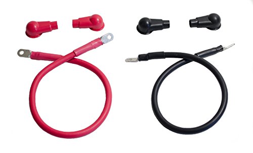 2 AWG, Terminal Covers, 24" inch 2' foot 5/16" inch Lugs, 2 Battery Cables Included