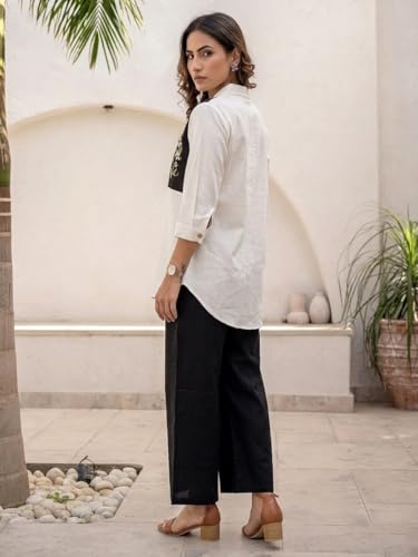 Image of TOPLOT Embroidery Cotton Kurta Set for Woman || Co ord Set for Women Stylish (5239)