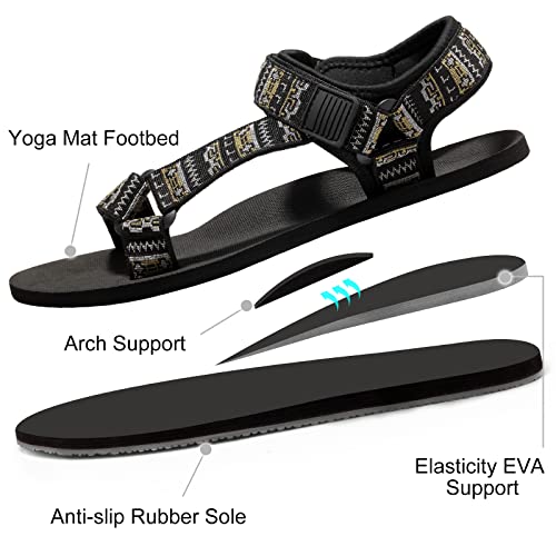 Dodow Mens Athletic Sport Outdoor Walking Sandals Hiking Water Sandal Beach Shoes Tie-Dye 9 thumb #3