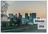 Imán para nevera con diseño de Atlanta Georgia Skyline Perspective from Castleberry Hill