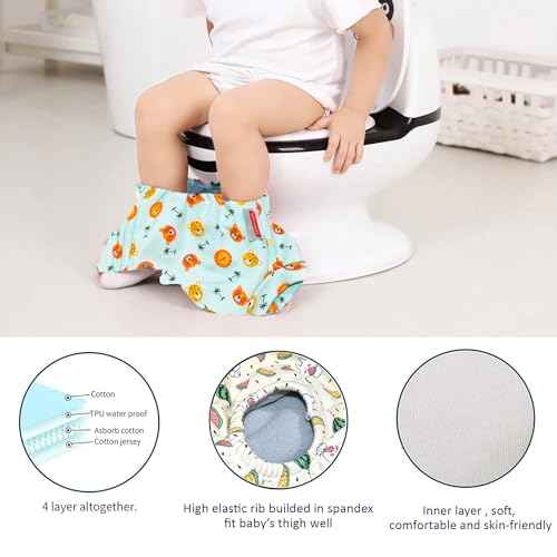 Image of VParents Padded Underwear for Babies and Toddlers with 3 Layers of Cotton Padding Potty Training Pull Up & Diaper-Free Time (3-4 years) PO2 Lion & Galaxy
