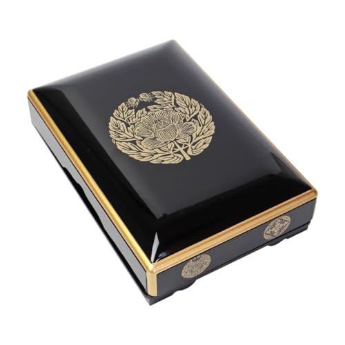 仏具 PC 御文章箱 中サイズ 22.5cm 日本製 国産 御文箱 浄土真宗西本願寺派 浄土真宗東本願寺派 西用 東用 下り藤 西 抱牡丹 東 御文章 箱 おふみ 紀州塗り 紀州漆器 黒(2.抱牡丹(東紋))